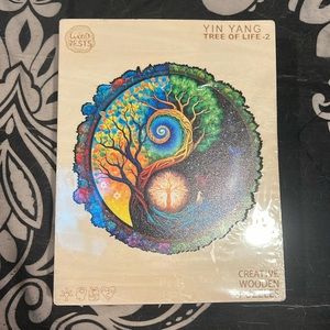 NWOT Boxed Wooden Yin Yang Tree of Life Puzzle